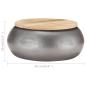 Preview: ARDEBO.de - Couchtisch Grau 68x68x30 cm Massivholz Mango
