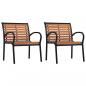Preview: ARDEBO.de - Gartenstühle 2 Stk. Stahl und WPC Schwarz und Braun