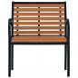 Preview: Gartenstühle 2 Stk. Stahl und WPC Schwarz und Braun