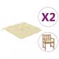 Preview: Stuhlkissen 2 Stk. Cremeweiß 50x50x7 cm Oxford-Gewebe