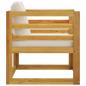 Preview: 5-tlg. Garten-Lounge-Set mit Auflagen Creme Massivholz Akazie