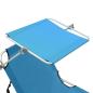 Preview: Klappliege mit Sonnendach Blau Aluminium