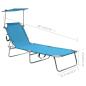 Preview: Klappliege mit Sonnendach Blau Aluminium