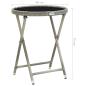 Preview: 3-tlg. Bistro-Set Poly Rattan und Glas Grau