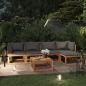 Preview: ARDEBO.de - 6-tlg. Garten-Lounge-Set mit Auflagen Massivholz Akazie