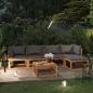 Preview: 6-tlg. Garten-Lounge-Set mit Auflagen Massivholz Akazie