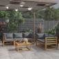 Preview: 6-tlg. Garten-Lounge-Set mit Auflagen Massivholz Akazie
