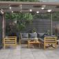 Preview: 7-tlg. Garten-Lounge-Set mit Auflagen Massivholz Akazie