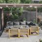 Preview: 10-tlg. Garten-Lounge-Set mit Auflagen Massivholz Akazie