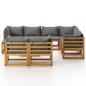 Preview: 10-tlg. Garten-Lounge-Set mit Auflagen Massivholz Akazie