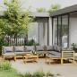 Preview: ARDEBO.de - 11-tlg. Garten-Lounge-Set mit Auflagen Massivholz Akazie