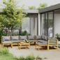 Preview: 11-tlg. Garten-Lounge-Set mit Auflagen Massivholz Akazie