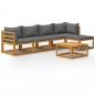 Preview: 6-tlg. Garten-Lounge-Set mit Auflagen Massivholz Akazie