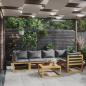 Preview: 6-tlg. Garten-Lounge-Set mit Auflagen Massivholz Akazie