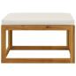 Preview: 6-tlg. Garten-Lounge-Set mit Auflagen Creme Massivholz Akazie