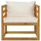 Preview: 8-tlg. Garten-Lounge-Set mit Auflagen Creme Massivholz Akazie