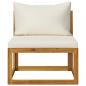 Preview: 8-tlg. Garten-Lounge-Set mit Auflagen Creme Massivholz Akazie