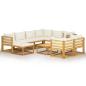 Preview: 10-tlg. Garten-Lounge-Set mit Auflagen Creme Massivholz Akazie
