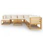 Preview: 9-tlg. Garten-Lounge-Set mit Auflagen Creme Massivholz Akazie