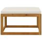 Preview: 7-tlg. Garten-Lounge-Set mit Auflagen Creme Massivholz Akazie