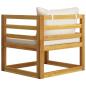 Preview: 7-tlg. Garten-Lounge-Set mit Auflagen Creme Massivholz Akazie