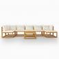 Preview: 8-tlg. Garten-Lounge-Set mit Auflagen Creme Massivholz Akazie
