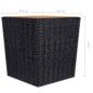 Preview: 3-tlg. Bistro-Set Poly Rattan und Akazienholz Schwarz