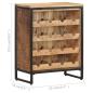 Preview: Weinschrank 62x33x78,5 cm Raues Mangoholz  