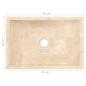 Preview: Waschtisch Massivholz Teak mit Waschbecken Marmor Creme