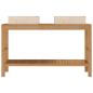 Preview: Waschtisch Massivholz Teak mit Waschbecken Marmor Creme
