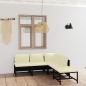 Preview: 5-tlg. Garten-Lounge-Set mit Kissen Poly Rattan Schwarz