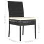Preview: 3-tlg. Garten-Essgruppe Poly Rattan Schwarz