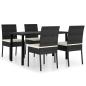 Preview: 5-tlg. Garten-Essgruppe Poly Rattan Schwarz