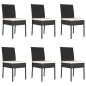 Preview: 7-tlg. Garten-Essgruppe Poly Rattan Schwarz