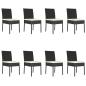 Preview: 9-tlg. Garten-Essgruppe Poly Rattan Schwarz