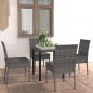 Preview: ARDEBO.de - 5-tlg. Garten-Essgruppe Poly Rattan Grau