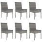Preview: 7-tlg. Garten-Essgruppe Poly Rattan Grau