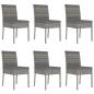Preview: 7-tlg. Garten-Essgruppe Poly Rattan Grau