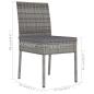 Preview: 7-tlg. Garten-Essgruppe Poly Rattan Grau