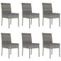 Preview: 7-tlg. Garten-Essgruppe Poly Rattan Grau