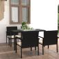 Preview: ARDEBO.de - 5-tlg. Garten-Essgruppe Poly Rattan Schwarz