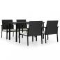 Preview: 5-tlg. Garten-Essgruppe Poly Rattan Schwarz