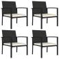 Preview: 5-tlg. Garten-Essgruppe Poly Rattan Schwarz
