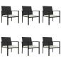 Preview: 7-tlg. Garten-Essgruppe Poly Rattan Schwarz