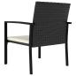 Preview: 7-tlg. Garten-Essgruppe Poly Rattan Schwarz