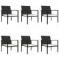 Preview: 7-tlg. Garten-Essgruppe Poly Rattan Schwarz