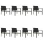 Preview: 9-tlg. Garten-Essgruppe Poly Rattan Schwarz