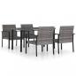 Preview: 5-tlg. Garten-Essgruppe Poly Rattan Grau