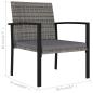 Preview: 7-tlg. Garten-Essgruppe Poly Rattan Grau