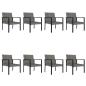 Preview: 9-tlg. Garten-Essgruppe Poly Rattan Grau